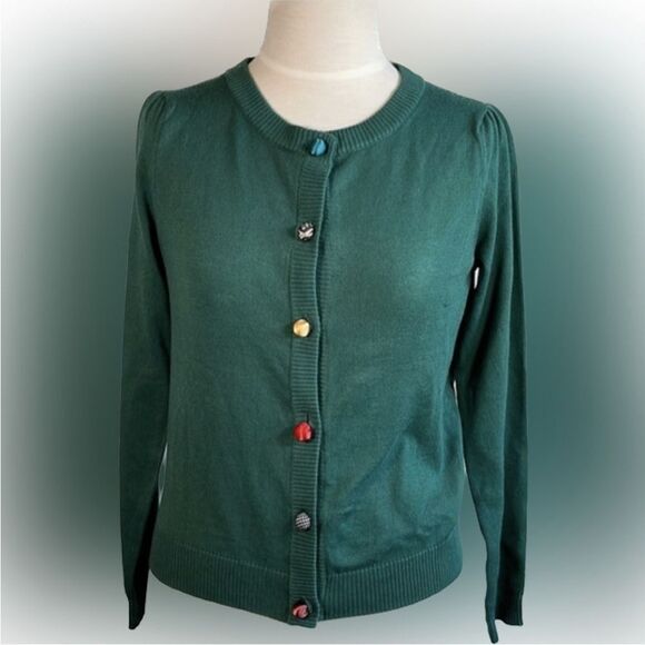 Modcloth rare green cardigan Size S diff buttons - Picture 1 of 10